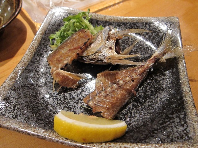 Fried aji skeleton