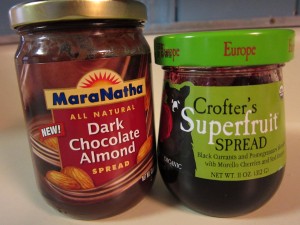 Dark chocolate almond butter and Crofter's jam