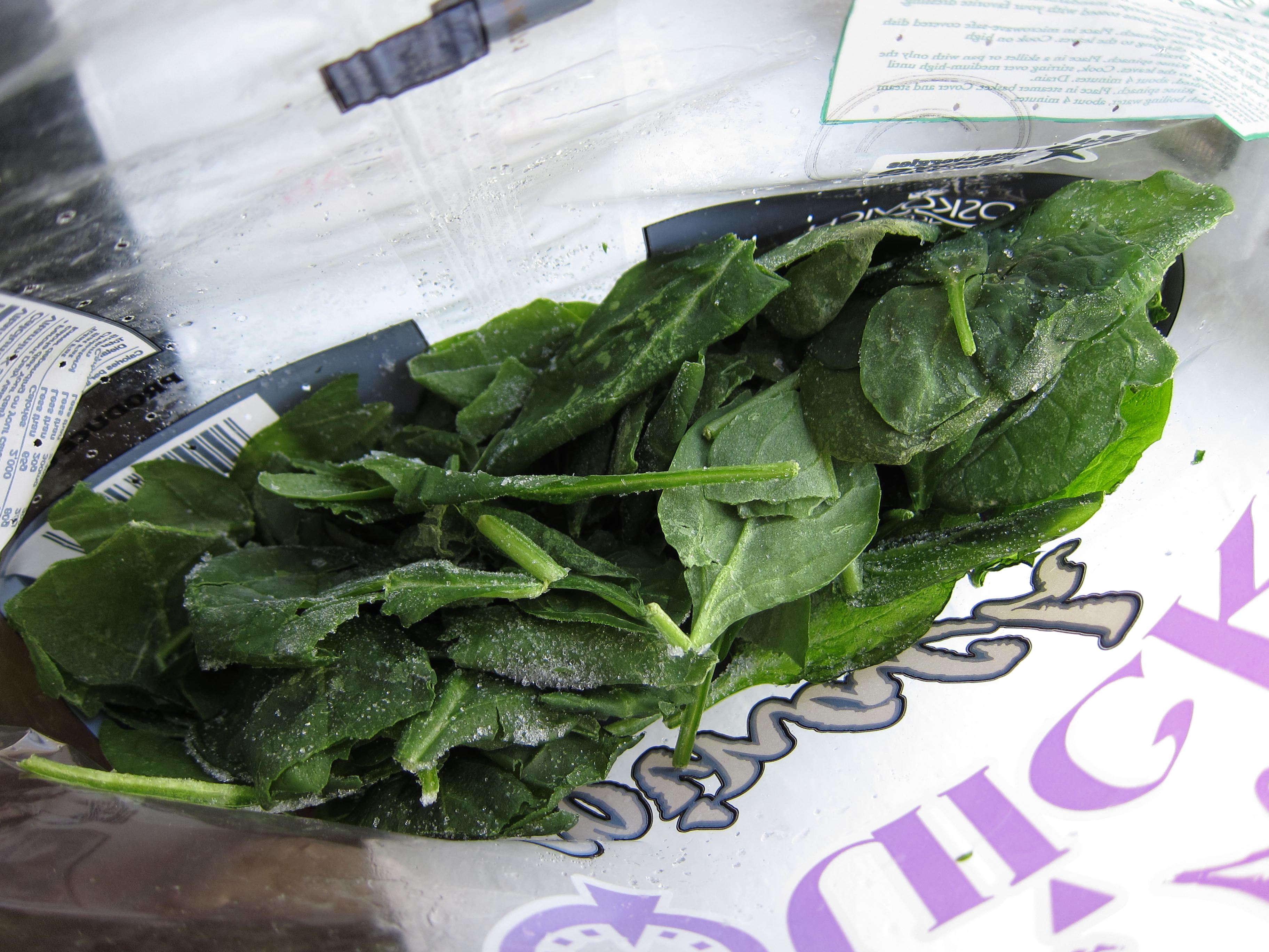 Frozen spinach leaves