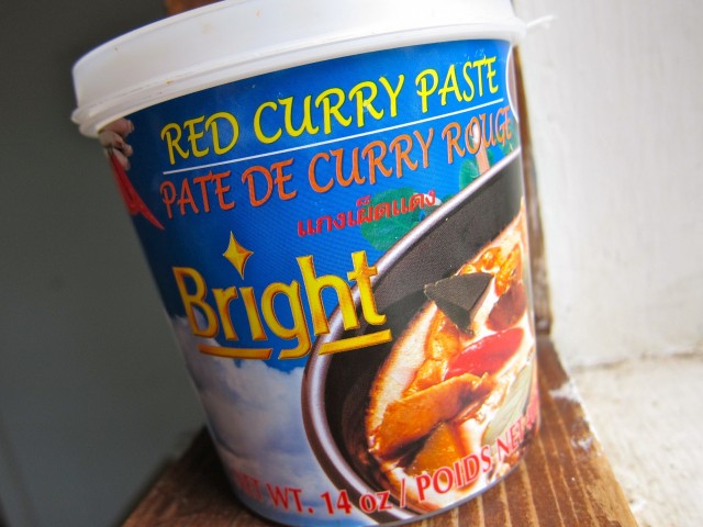 Bright red curry paste