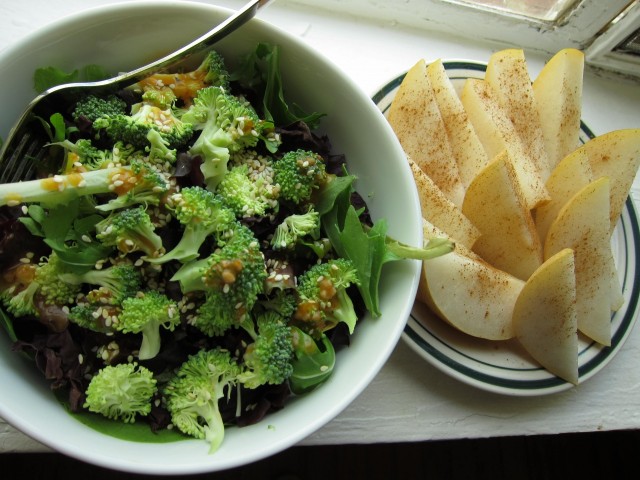 Salad and asian pear