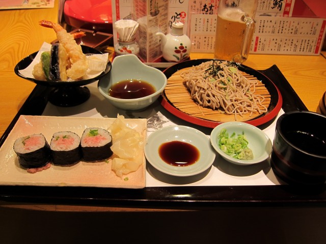 Soba and sushi lunch