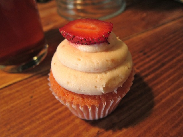 strawberry wedding cupcake
