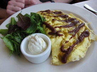 Cafe Flora omelet with sweet potato