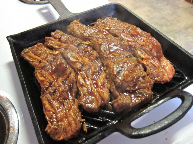 Grill marked short ribs