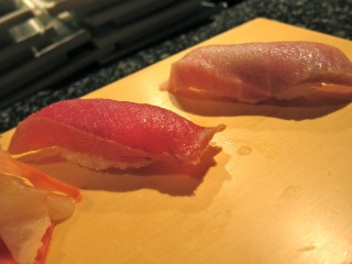 Shiro's two kinds of tuna nigiri