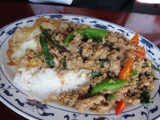 Thaiku basil pork with egg