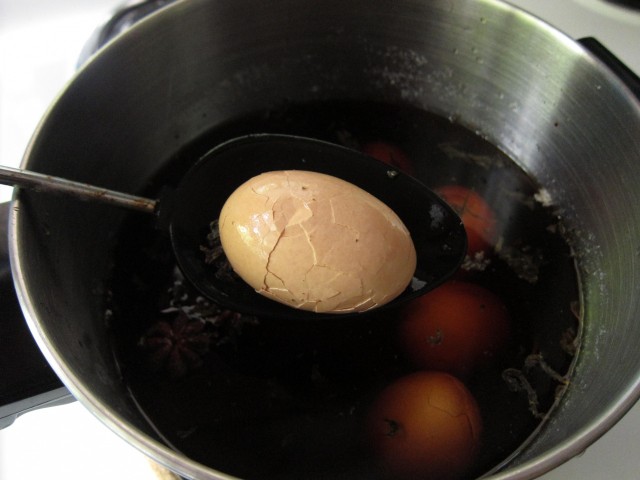 Cracked egg for tea eggs