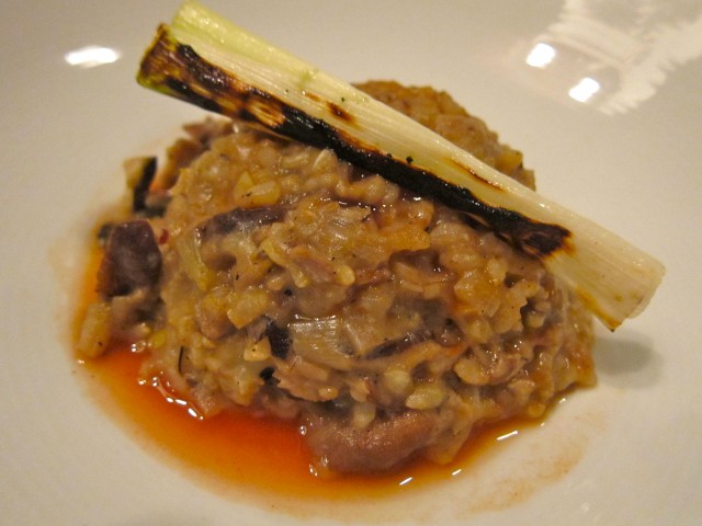 Oyster mushroom and leek rice grits