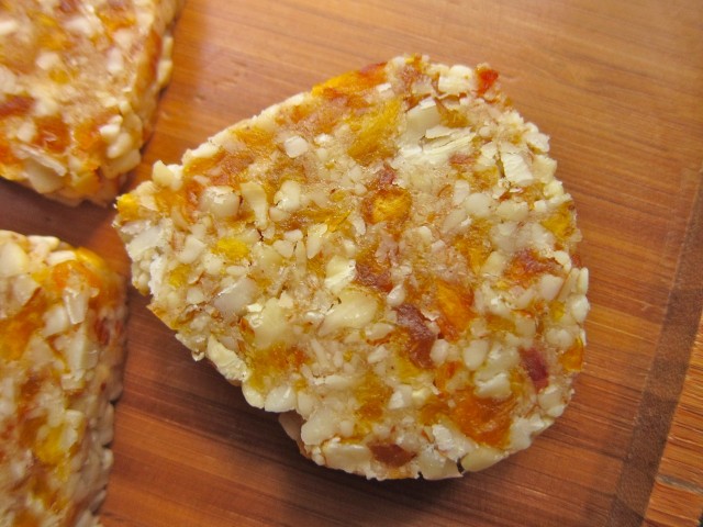 Raw nectarine dream cookie close up