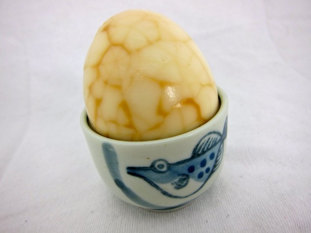 Egg in sake cup