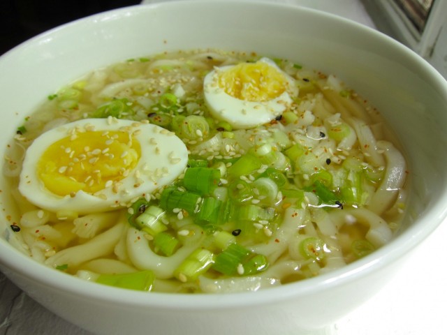 Udon with creamy egg