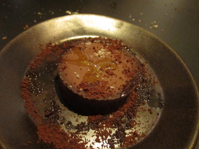 Chocolate tart with sea salt and olive oil