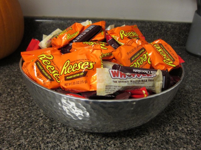 Overflowing Halloween candy