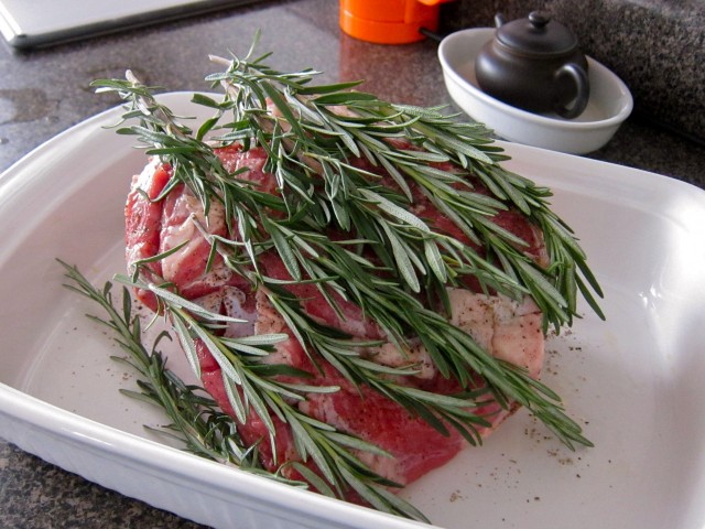 Prepping lamb roast