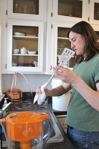 Jeff cleaning paddle