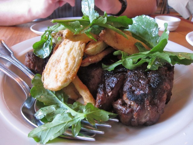 Ribeye with crispy fennel and horseradish cream