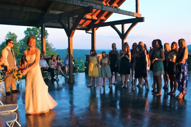 Caitlin's bouquet toss