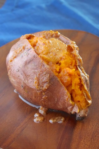 Baked sweet potato with miso butter
