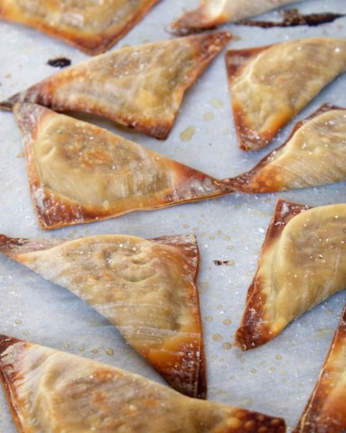 baked shiitake wontons